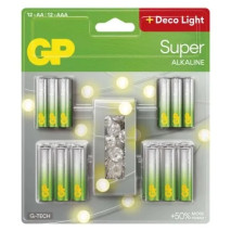 sada batérii GP Super LR03+LR6 alkal.24ks + LED reťaz (B0164MC)